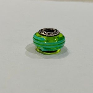 Pandora Bead: Green Bead with Stripes